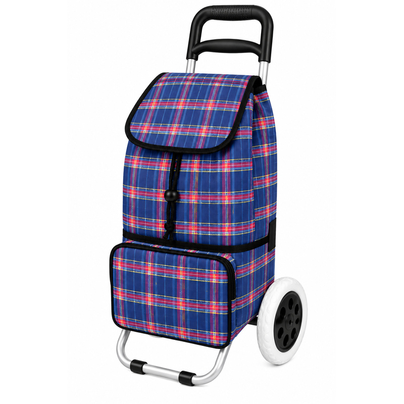 ST-02 Navy Check 2 Wheeler Shopping Trolley (New) (image for) ST-02 Navy Check 2 Wheeler Shopping Trolley (New)